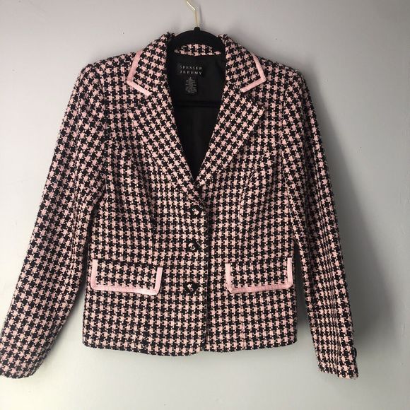 SPENSER JEREMY Blazer Jacket sz 4 Pink/Black Casual - Picture 3 of 16